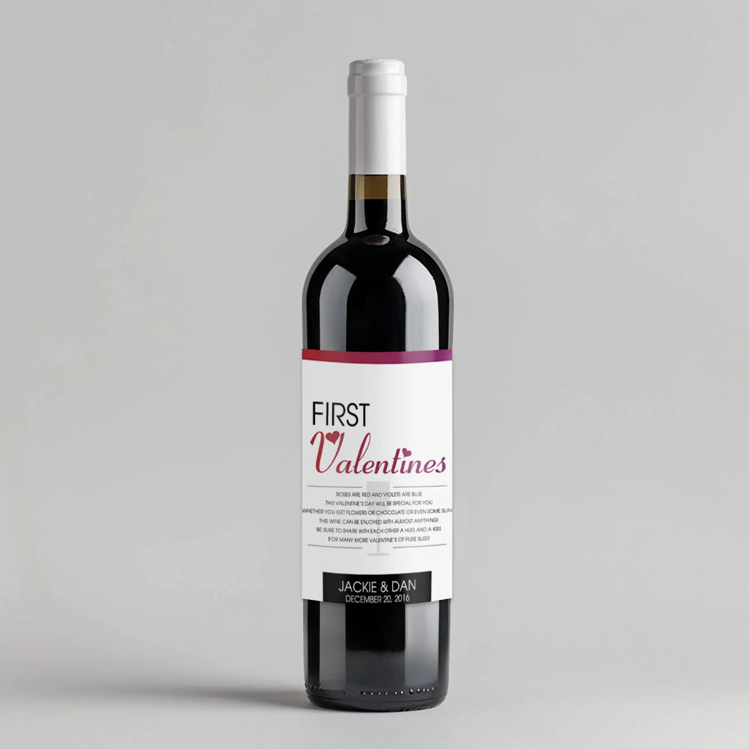 Fun Font Valentine's Milestone Wine Label - iCustomLabel