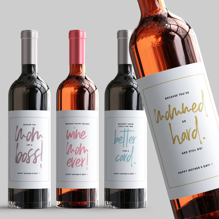 Fun Mother's Day Wine Label Set - iCustomLabel