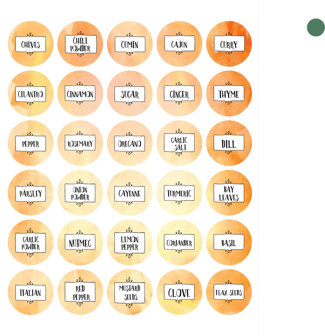 Funky Watercolor Spice Labels