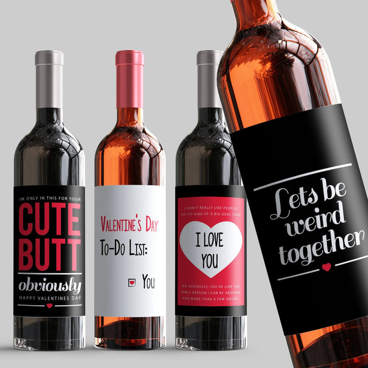 Funny Valentine Wine Label Set - iCustomLabel