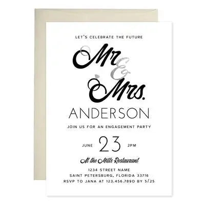 Future Mr & Mrs Engagement Invitations - iCustomLabel