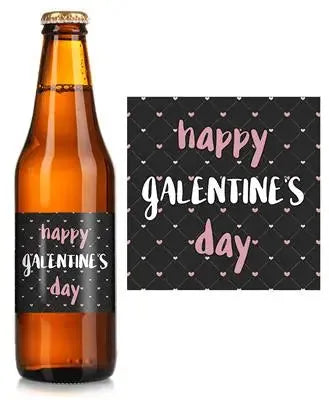 Galentines Pink Black Beer Label - iCustomLabel