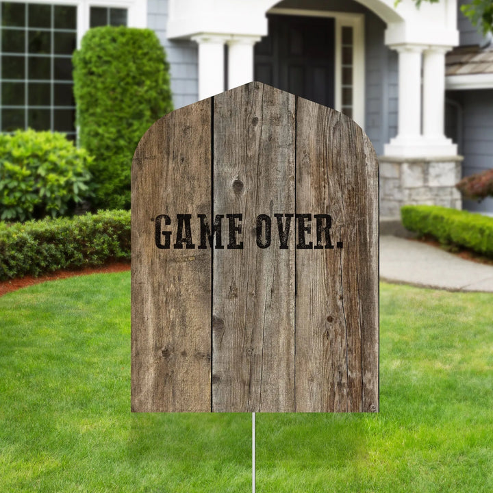Game Over Halloween Tombstone Yard Decorations - iCustomLabel