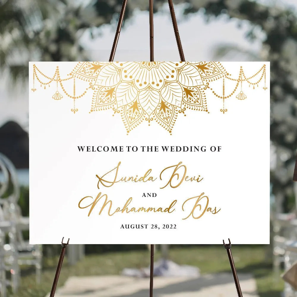 Garland Indian Wedding Welcome Sign - iCustomLabel