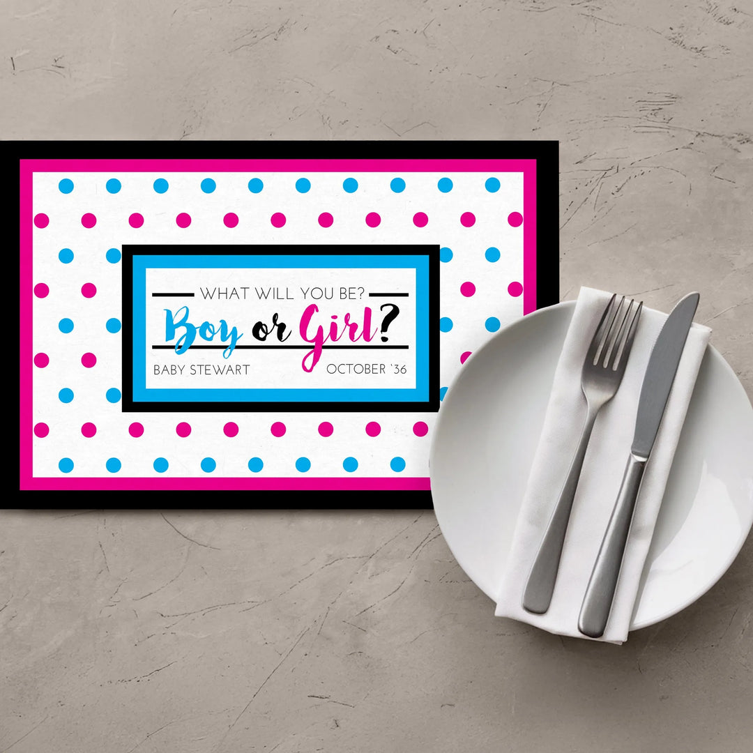 Gender Reveal Placemats - iCustomLabel