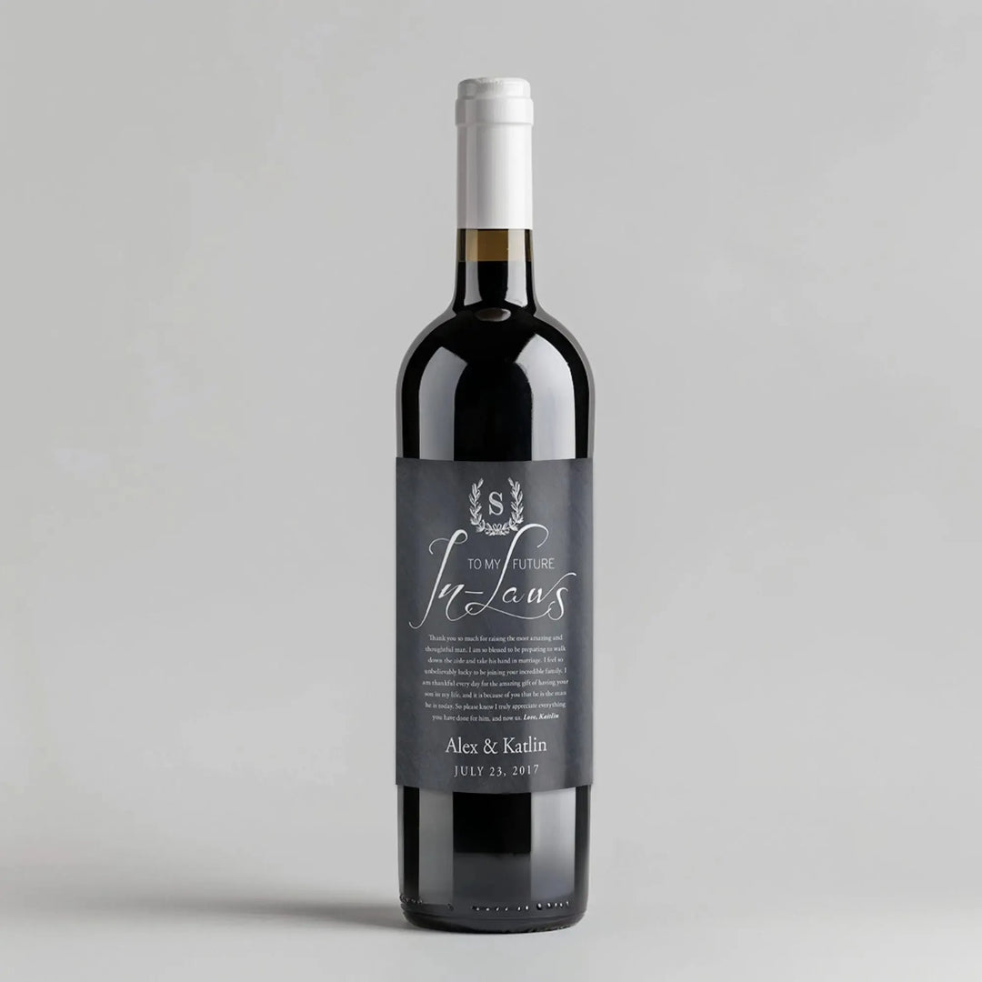 Gifts for In Laws from Bride Chalkboard Wine Label - iCustomLabel