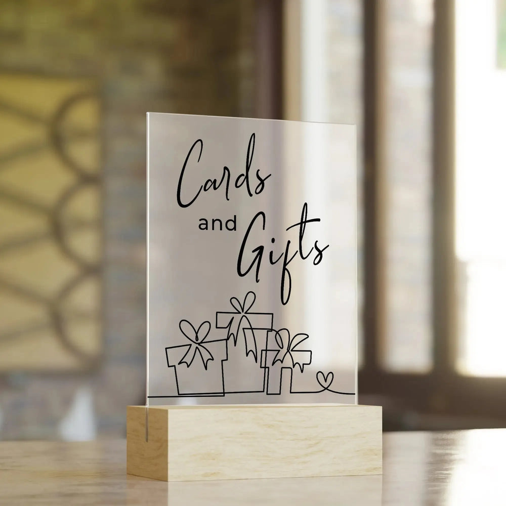 Gifts Wedding Table Sign - iCustomLabel