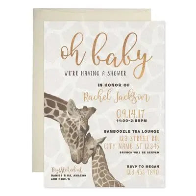 Giraffe Baby Shower Invitations - iCustomLabel