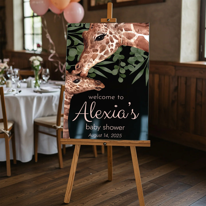 Giraffe Baby Shower Sign - iCustomLabel