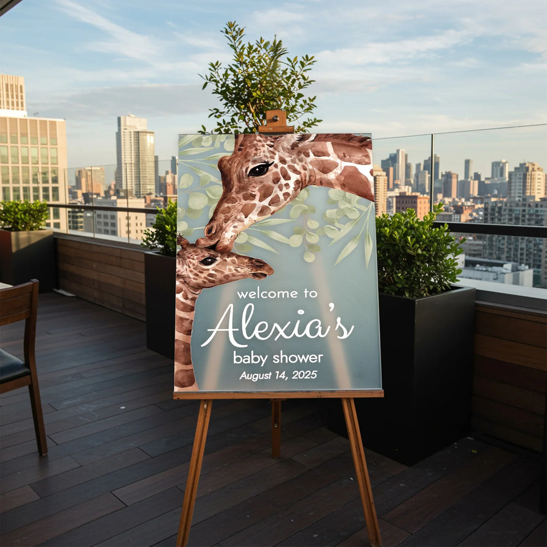 Giraffe Baby Shower Sign - iCustomLabel