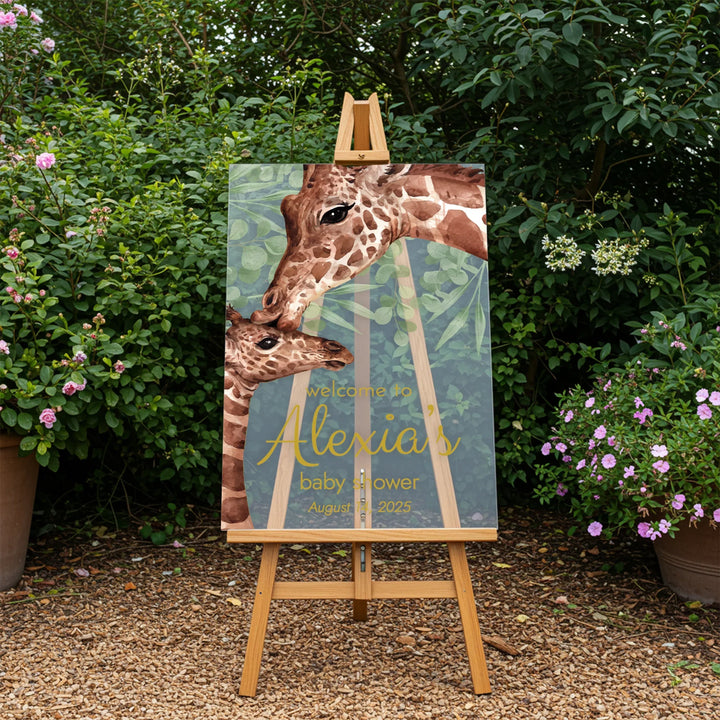 Giraffe Baby Shower Sign - iCustomLabel