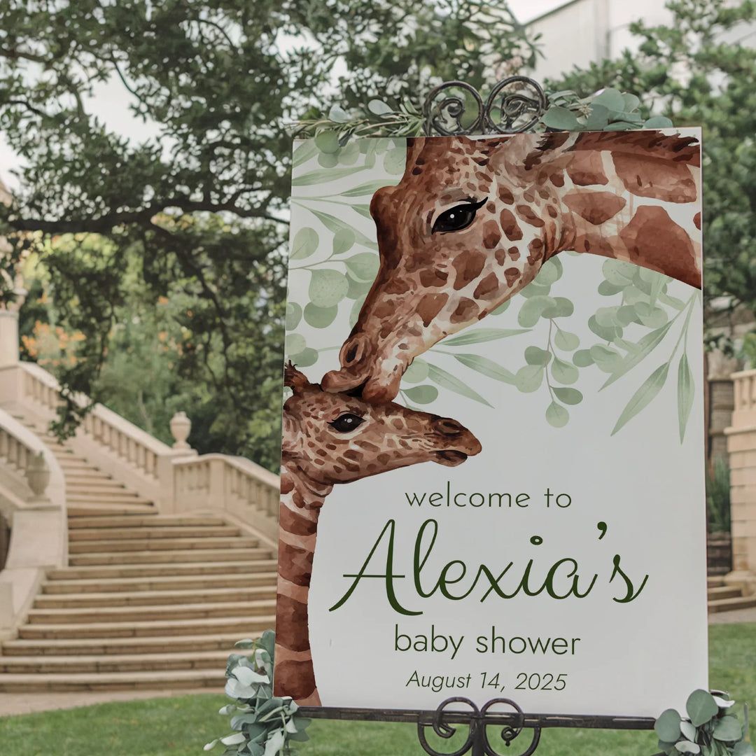 Giraffe Baby Shower Sign - iCustomLabel