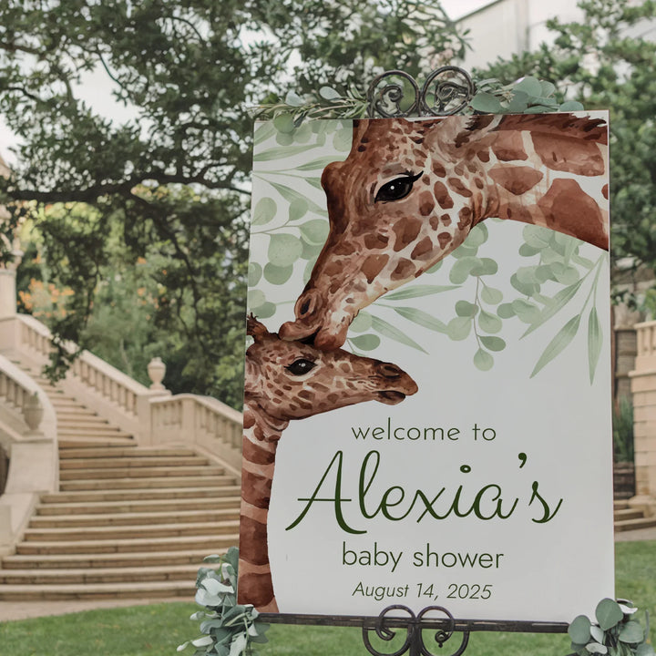 Giraffe Baby Shower Sign - iCustomLabel