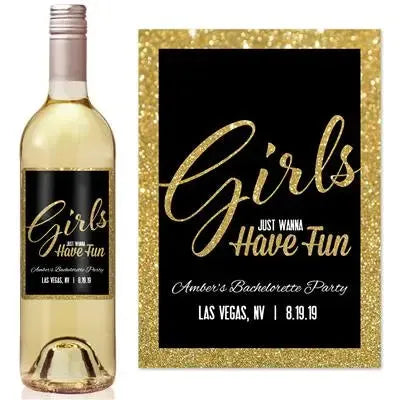 Girls Have Fun Bachelorette Party Wine Label - iCustomLabel