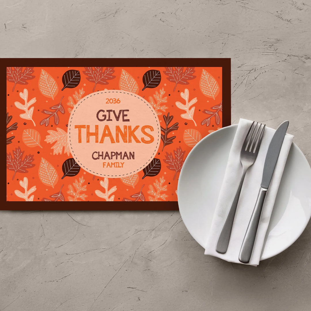 Give Thanks Placemats - iCustomLabel