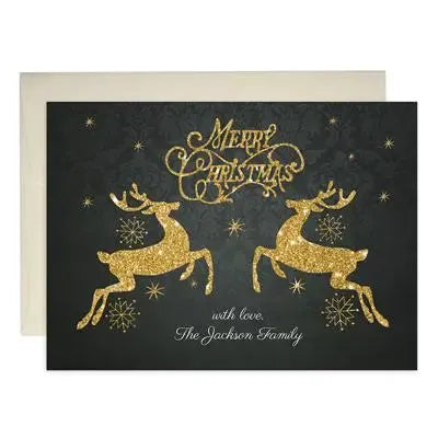 Glitter Deer Holiday Cards - iCustomLabel