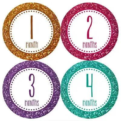 Glitter Frame Baby Month Stickers - iCustomLabel