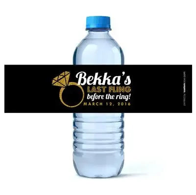 Glitter Rock On Bachelorette Water Bottle Labels - iCustomLabel