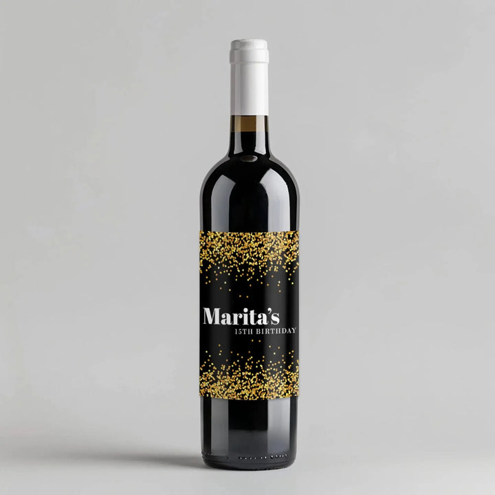 Glitter Spill Wine Label - iCustomLabel