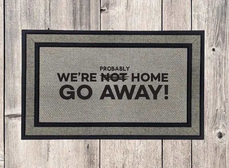 Go Away Welcome Mat - iCustomLabel