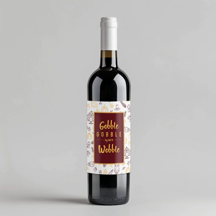 Gobble Gobble Thanksgiving Wine Label - iCustomLabel