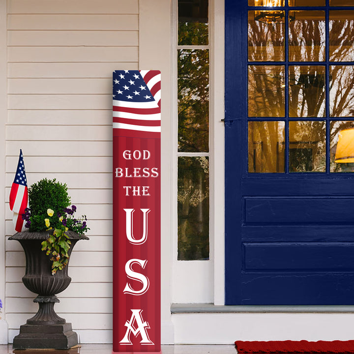 God Bless USA Leaner Welcome Sign - iCustomLabel