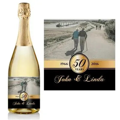 Gold Anniversary Champagne Label - iCustomLabel