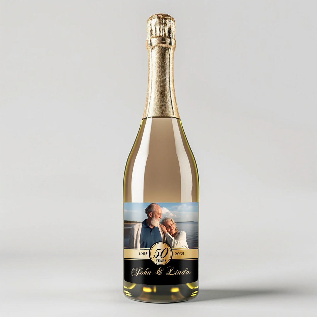 Gold Anniversary Champagne Label - iCustomLabel