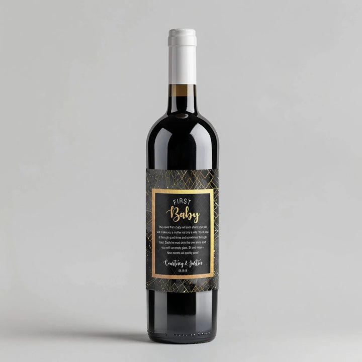 Gold Baby Milestone Wine Label - iCustomLabel