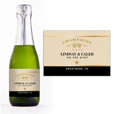 Gold Brut Mini Champagne Split Label - iCustomLabel