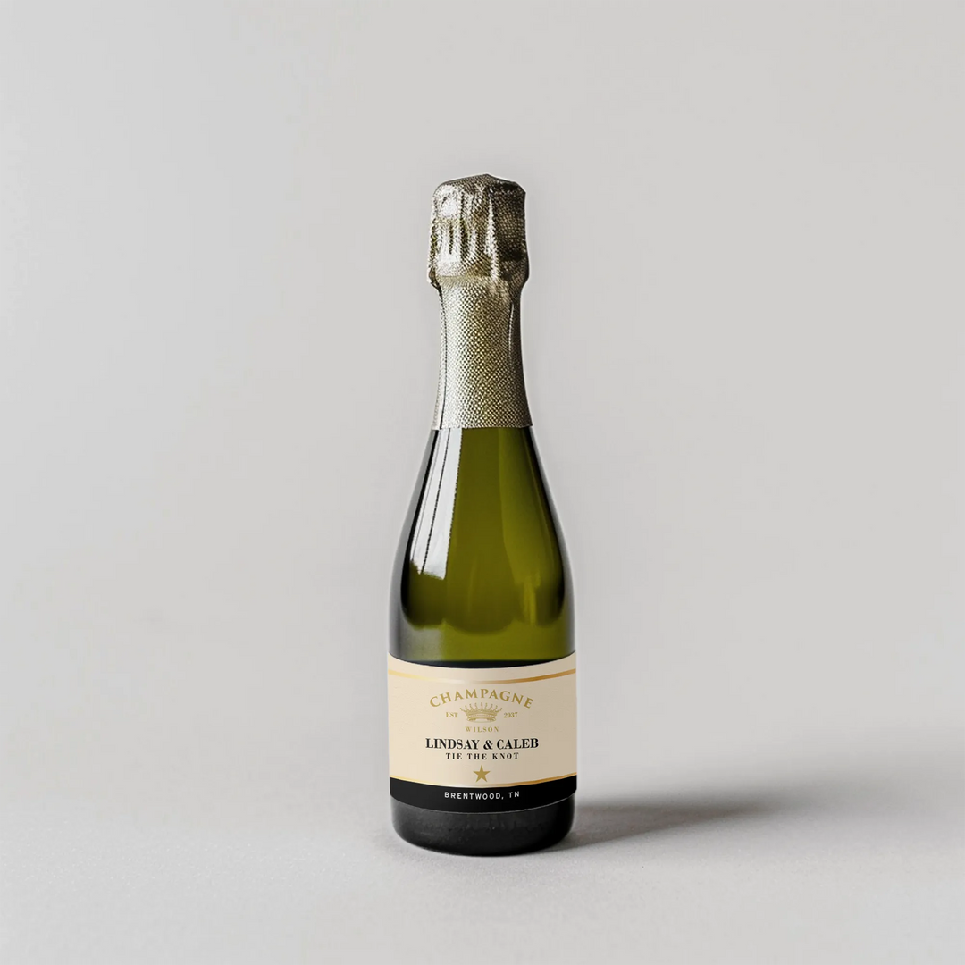 Gold Brut Mini Champagne Split Label - iCustomLabel