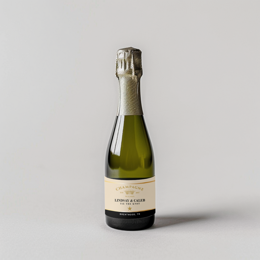 Gold Brut Mini Champagne Split Label - iCustomLabel