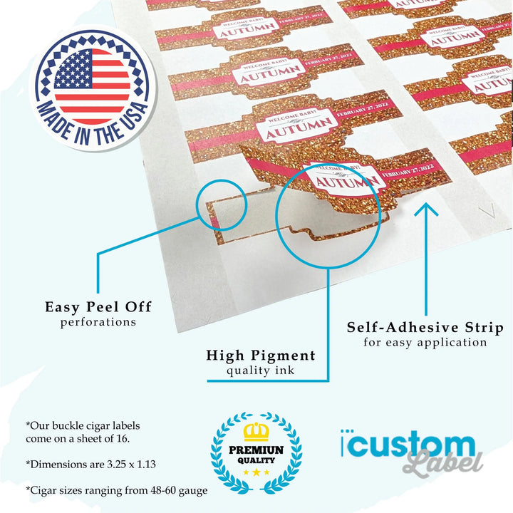 Gold Business Swirls Business Cigar Bands - iCustomLabel