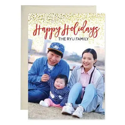 Gold Confetti Holiday Cards - iCustomLabel