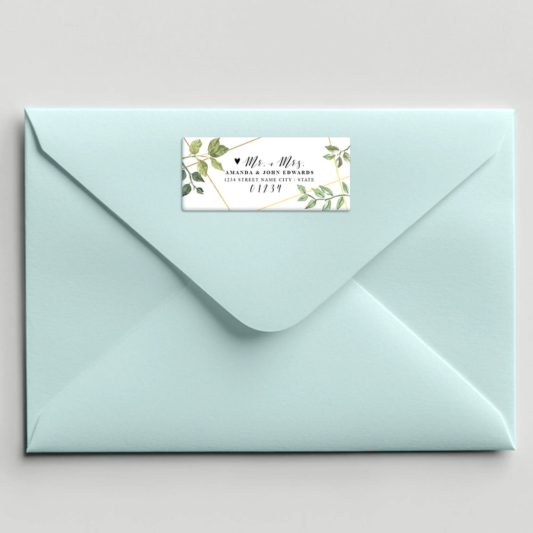Gold Greenery Address Label - iCustomLabel