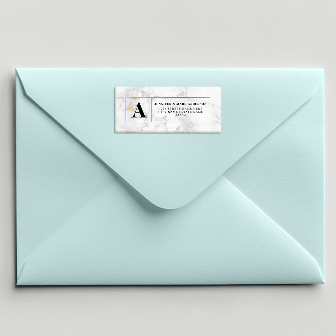 Gold Marble Address Label - iCustomLabel