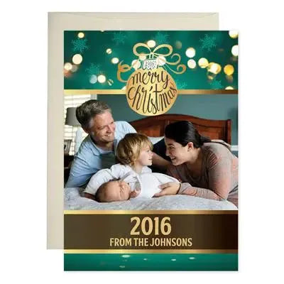 Gold Ornament Holiday Cards - iCustomLabel