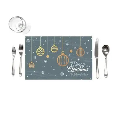 Gold Ornaments Christmas Placemats - iCustomLabel