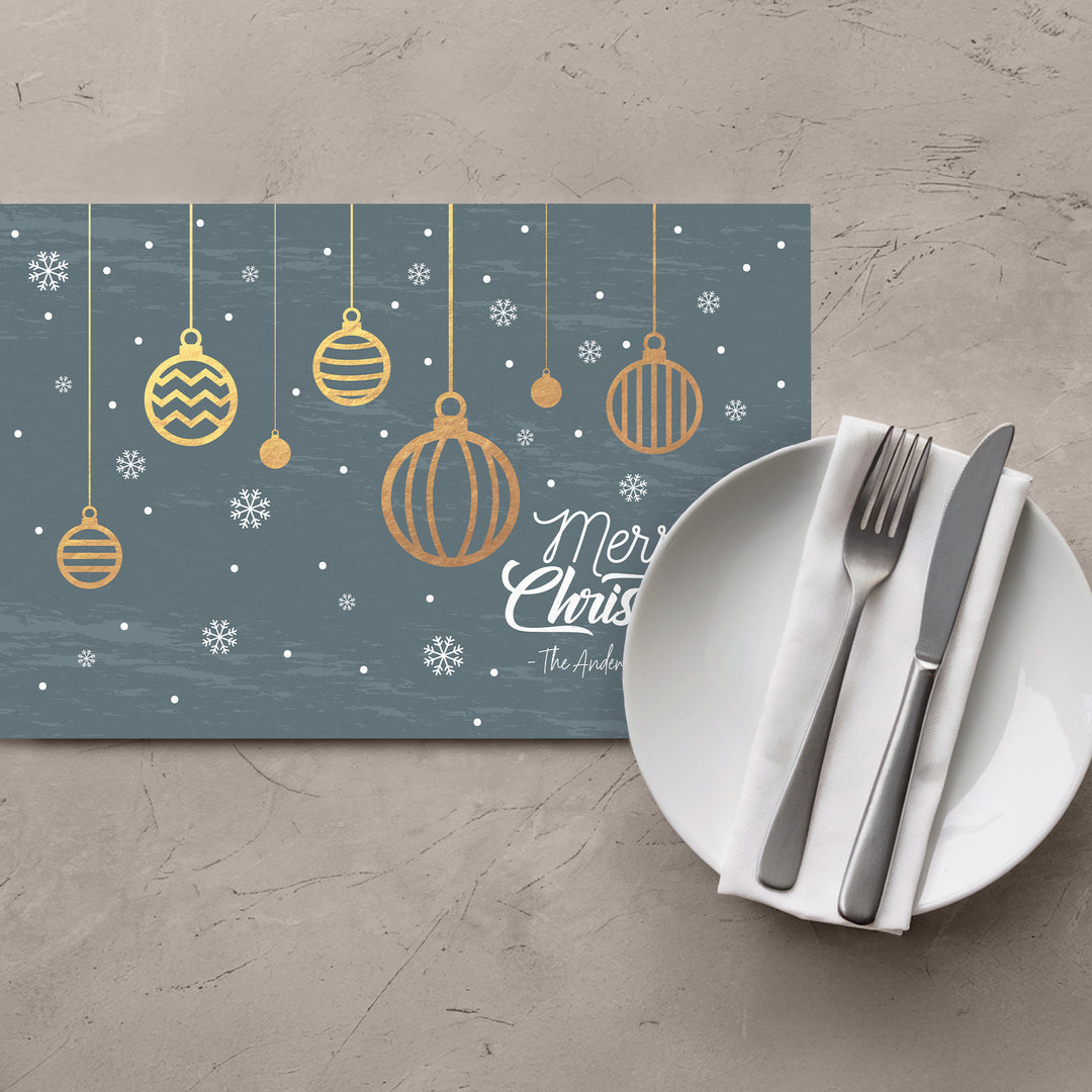 Gold Ornaments Christmas Placemats - iCustomLabel