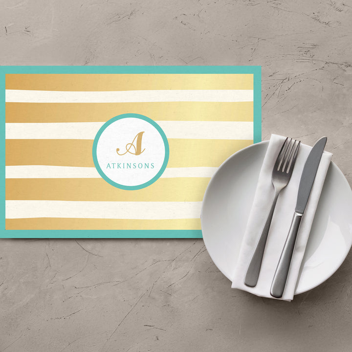 Gold Paint Stripes Placemats - iCustomLabel