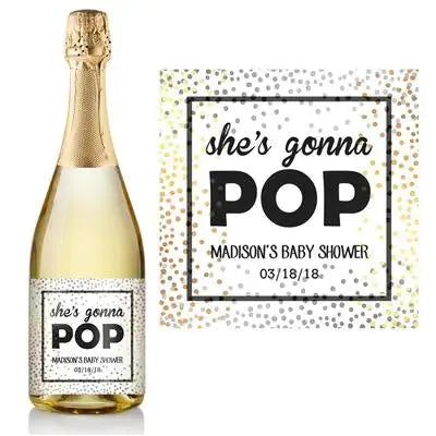 Gold Silver Pop Champagne Label - iCustomLabel