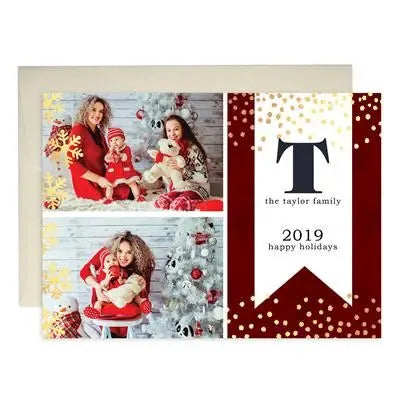 Gold Snowflakes Holiday Cards - iCustomLabel