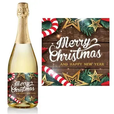 Gold Stars Champagne Label - iCustomLabel