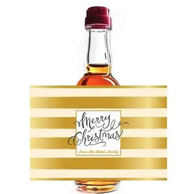 Gold Stripes Mini Liquor Label - iCustomLabel