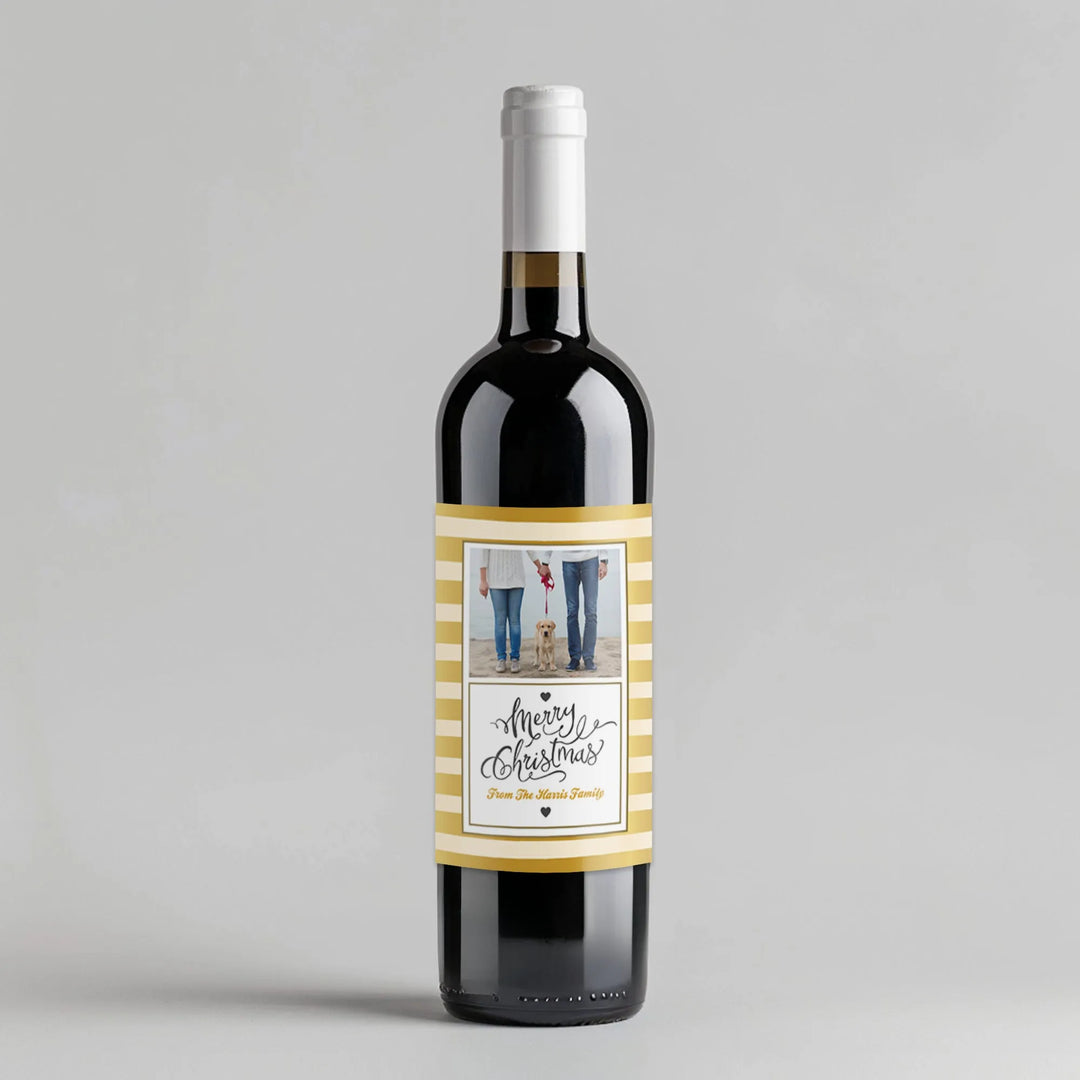 Gold Stripes Wine Label - iCustomLabel