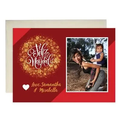 Gold Wreath Holiday Cards - iCustomLabel