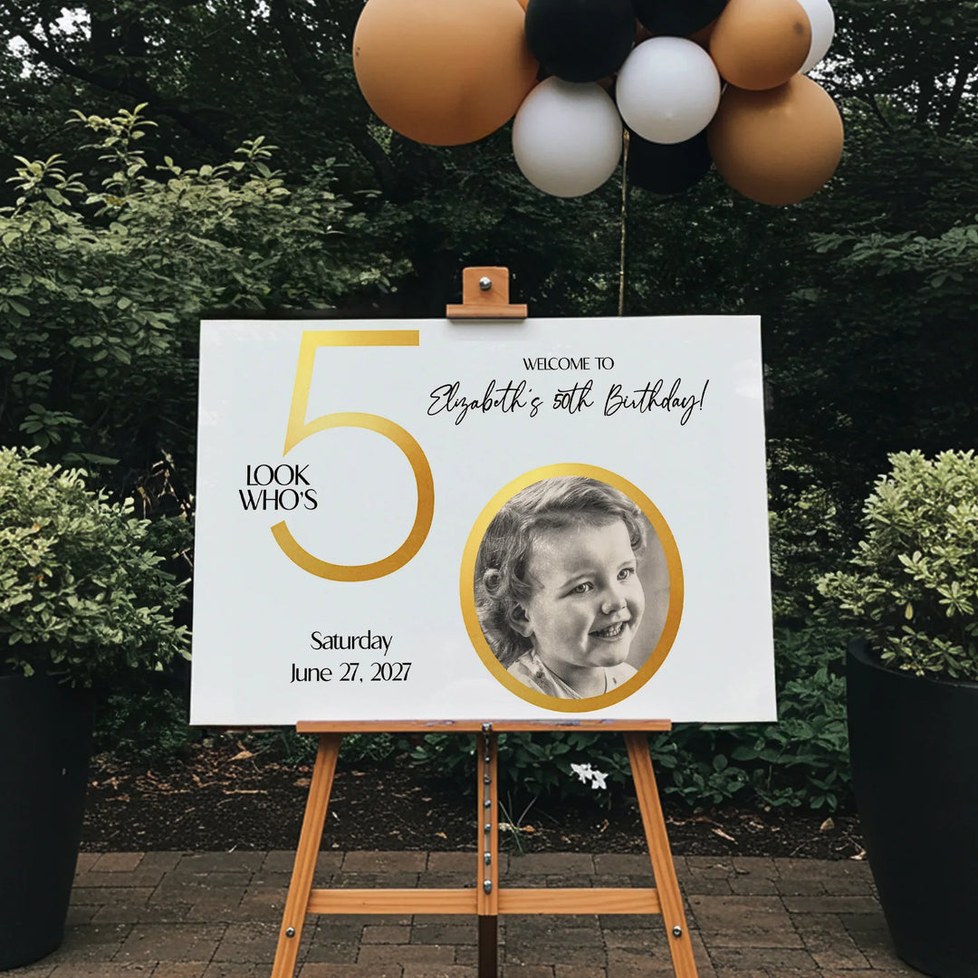 golden-50th-birthday-sign-icustomlabel-2 - iCustomLabel