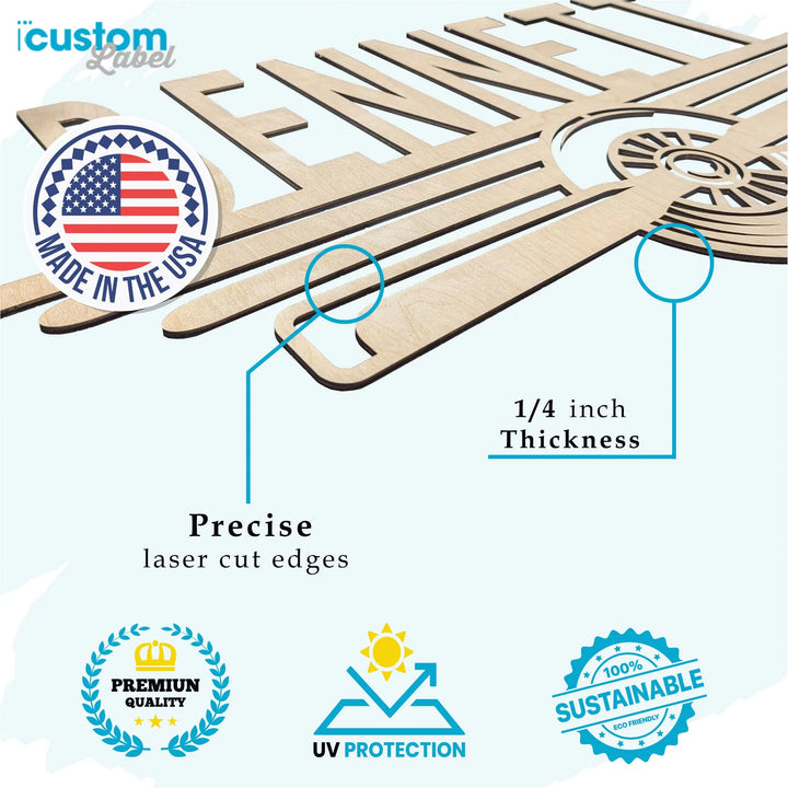 Golden Retriever Dog Wood Love Sign - iCustomLabel