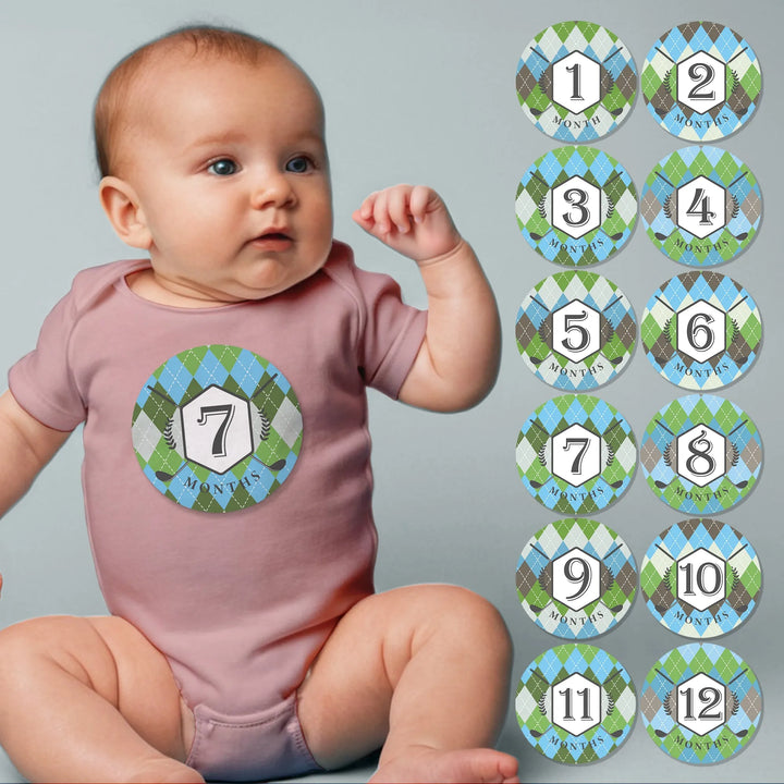 Golf Baby Month Stickers - iCustomLabel