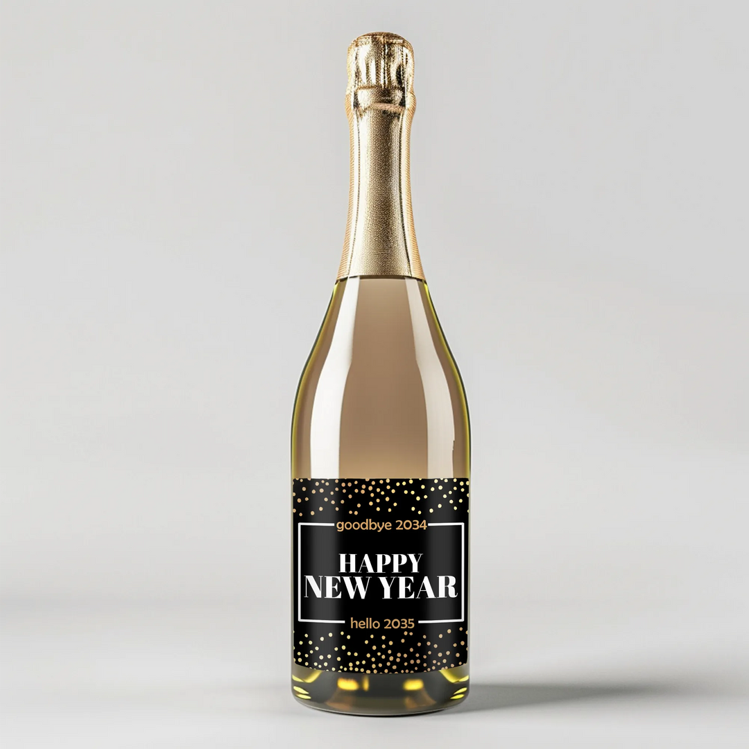 Goodbye Hello Years Champagne Label - iCustomLabel